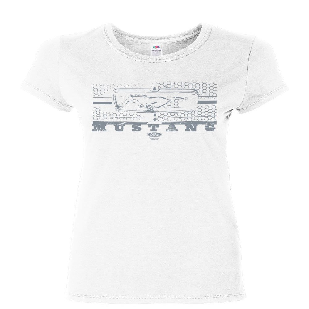 Ford Mustang Honeycomb Grille Women's T-Shirt Legendary American Muscle Shirt White 3X-Large