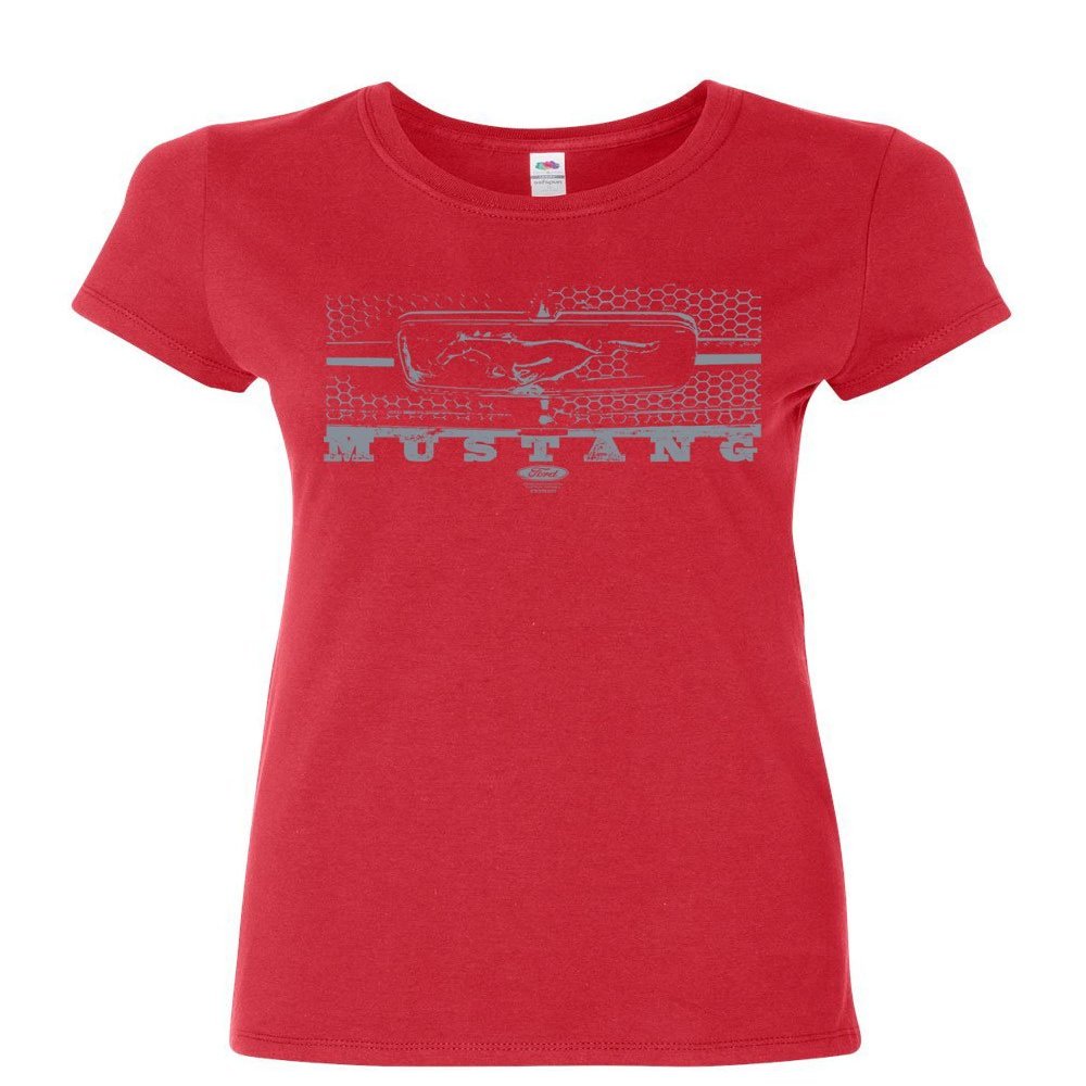 Ford Mustang Honeycomb Grille Women's T-Shirt Legendary American Muscle Shirt Red Large