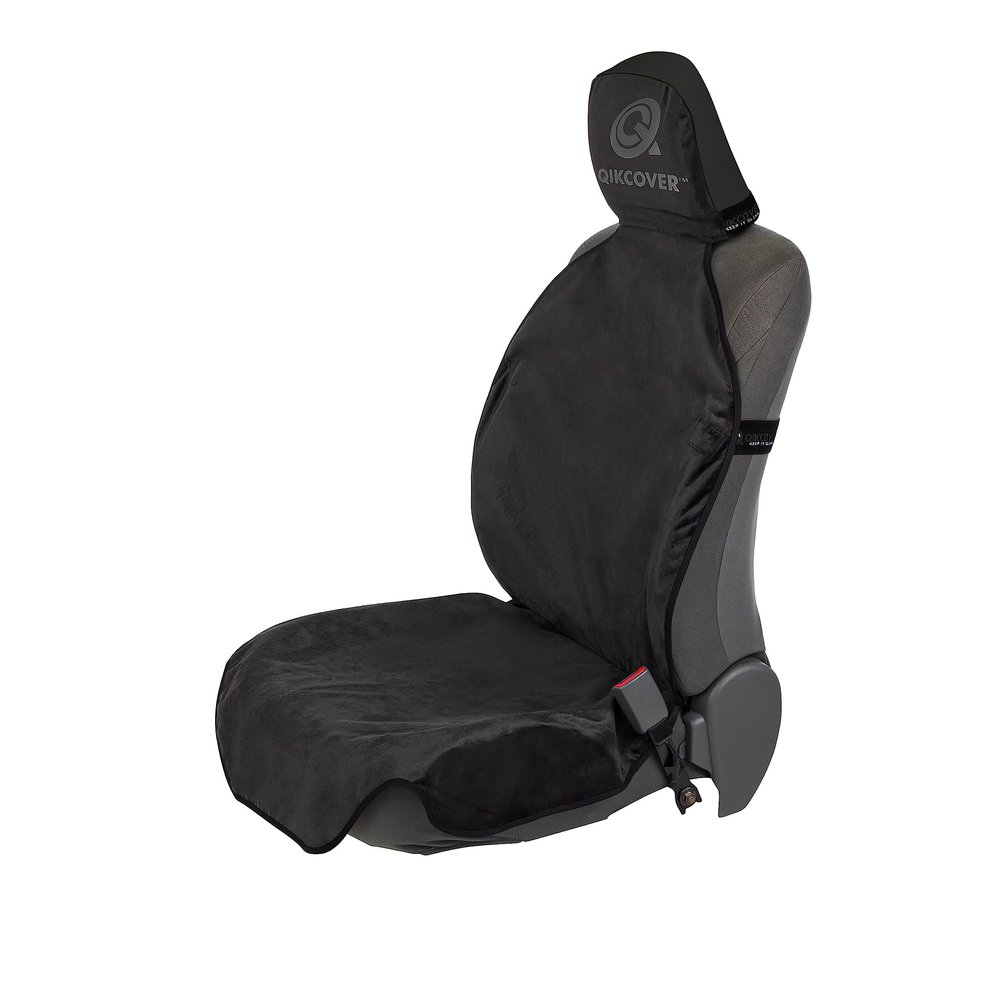 QIKCOVER Premium Waterproof Car Seat Cover - Sweatproof, Universal Fit, Non-Slip, Durable Protector for Dirt, Spills, Pet Claws - Auto, SUV, Truck Compatible (Black)