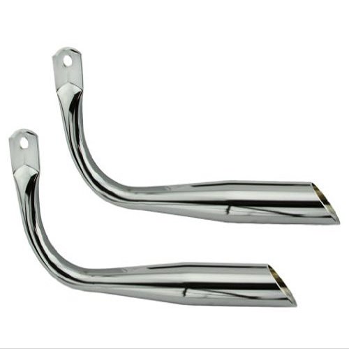 Alta Oblique Straight Tapered Muffler Tailpipe, Chrome, Multiple Styles (Without Holes)