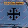 Jerusalem Cross Decal Sticker Crusaders' Cross Five-fold Car Vinyl Pick Size Color die Cut no bkgrd (Black, 12'' (30.5cm)) view 1