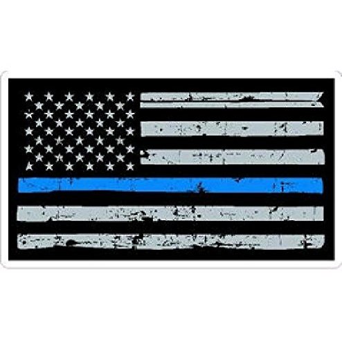 Magnet 3 Inch Thin Blue Line Rustic American Flag Magnetic Sticker Decal Size: 2x3 Inches