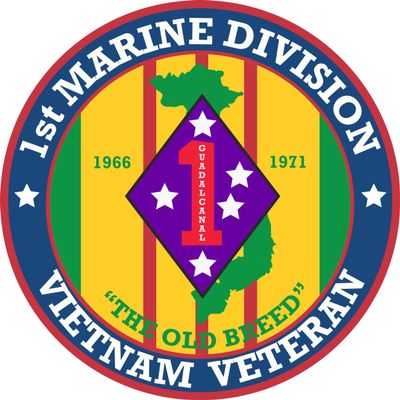 1st Marine Division Vietnam Veteran 3.8 Inch Decal