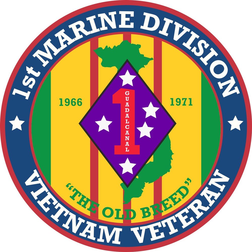 1st Marine Division Vietnam Veteran 3.8 Inch Decal
