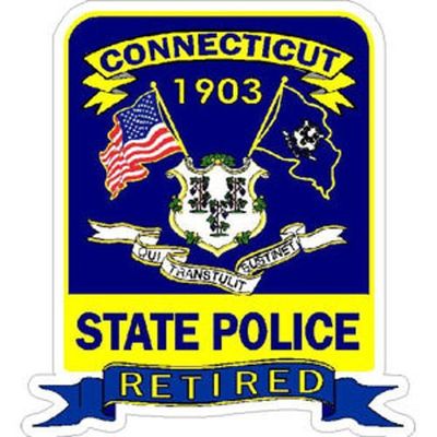 Magnet 4 Inch Connecticut State Police Trooper Retired Magnetic Sticker Decal Size: 4x4 Inches