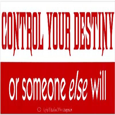 AzureGreen Control Your Destiny Or Someone Else Will - Bumper Sticker/Decal (11.5" X 3")