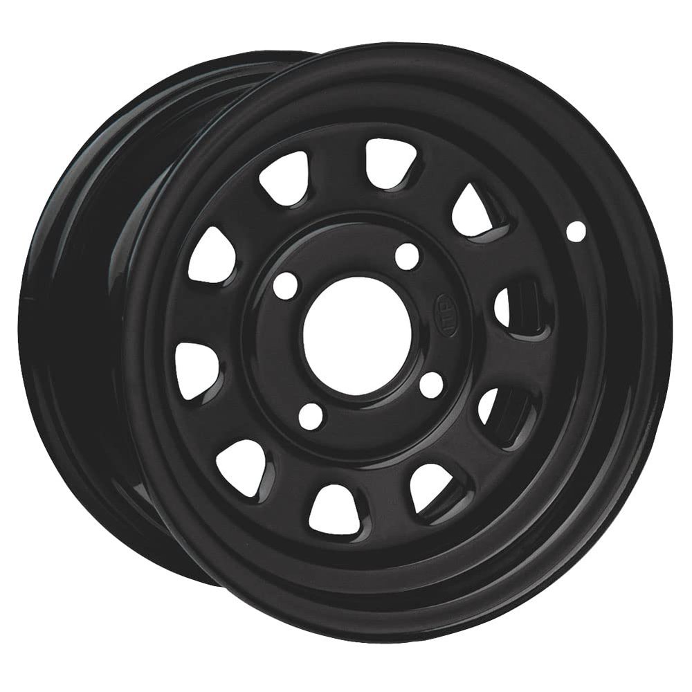 4/110 ITP Steel Wheel 12x7 2.0 + 5.0 Black for Yamaha TIMBERWOLF 250 4X4 1994-2000