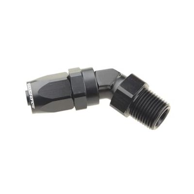8AN AN8 To 1/2" NPT 45 Degree Swivel Hose End Fitting Adaptor Aluminum Black