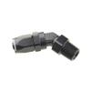 8AN AN8 To 1/2" NPT 45 Degree Swivel Hose End Fitting Adaptor Aluminum Black view 1
