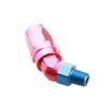 8AN AN8 To 1/4" NPT 45 Degree Swivel Hose End Fitting Adaptor Aluminum Red/Blue view 2