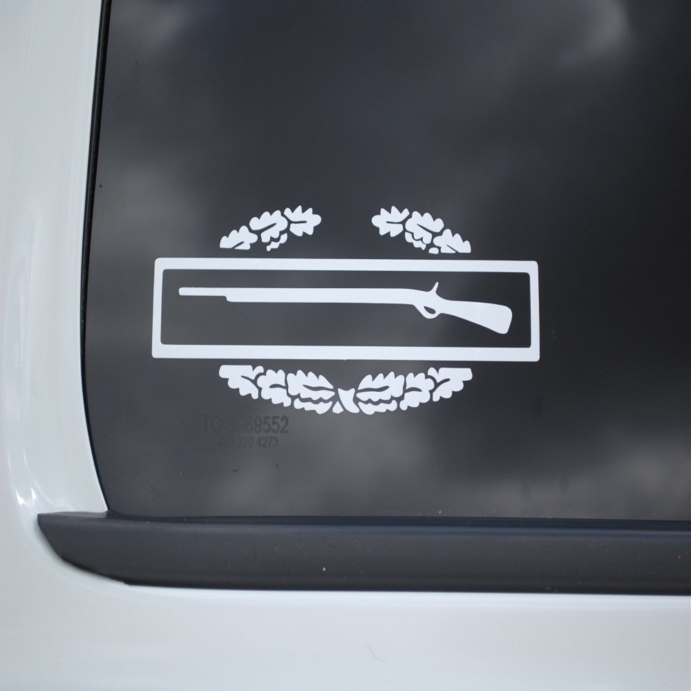 Army Combat Action Badge Vinyl Decal - Choose Size and Color! (V401) (6", Black)