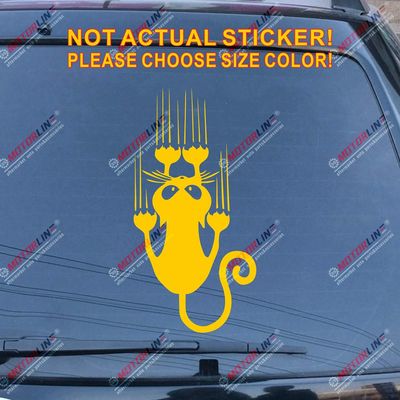 Cat Scratch Claw Car Decal Sticker Vinyl die Cut no Background Pick Size Color (Yellow, 6'' (15.2cm))