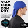 Tough Headwear Skull Caps - Head Wraps for Men - Summer Mens Dreads Do Rag - Cooling Helmet Liners - Hard Hat Liner, Du Rag - Workout, Cycling, Motorcycle Pirate Bandana Blue view 2