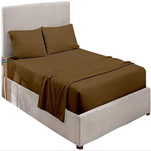 RV Sheet Set (4PCs) 100% Cotton Bedding Sheets Set for Campers, Easy to fit in RV-Mattress 10-16 Inch Deep Pocket, Bed Sheet Set for Bunk Beds RV King 72"X80" Taupe Solid