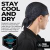 Tough Headwear Cooling Helmet Liners - Do Rag Skull Caps for Men - Cooling Head Wraps, Hard Hat Liner - Motorcycle Pirate Bandana, Black view 2