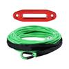 1/4" x 50' Synthetic Winch Rope w/Rock Guard + Hawse Fairlead Compatible with ATV UTV SUV Off-Road Ramsey (Red Hawse Fairlead, Green Winch Rope) view 1