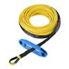 1/4" x 50' Synthetic Winch Rope w/Rock Guard + Hawse Fairlead Compatible with ATV UTV SUV Off-Road Ramsey (Blue Hawse Fairlead, Yellow Winch Rope) view 1