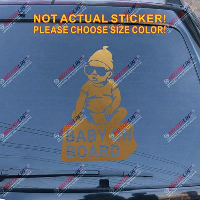 Big Sizes! Baby On Board Carlos Hangover Decal Sticker Car Vinyl Pick Color Size (Gold, 12'' (30.5cm))