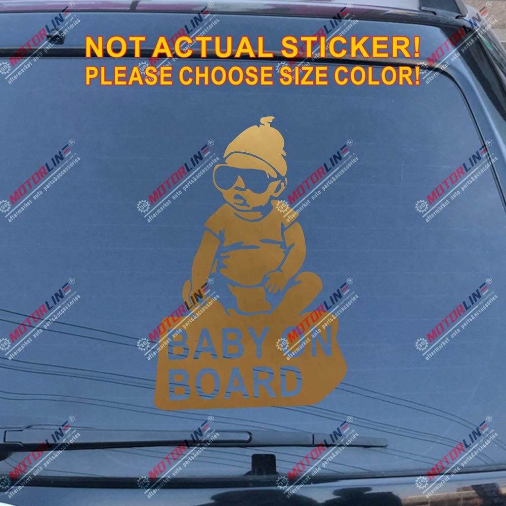Big Sizes! Baby On Board Carlos Hangover Decal Sticker Car Vinyl Pick Color Size (Gold, 12'' (30.5cm))