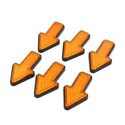 uxcell 6pcs Yellow Plastic Arrow Shape Vehicle Car Reflector Reflective Plate Sticker