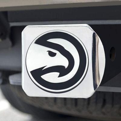 FANMATS 22717 Atlanta Hawks Chrome Metal Hitch Cover with Chrome Metal 3D Emblem