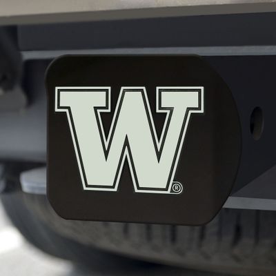 FANMATS 22841 Washington Huskies Black Metal Hitch Cover with Metal Chrome 3D Emblem