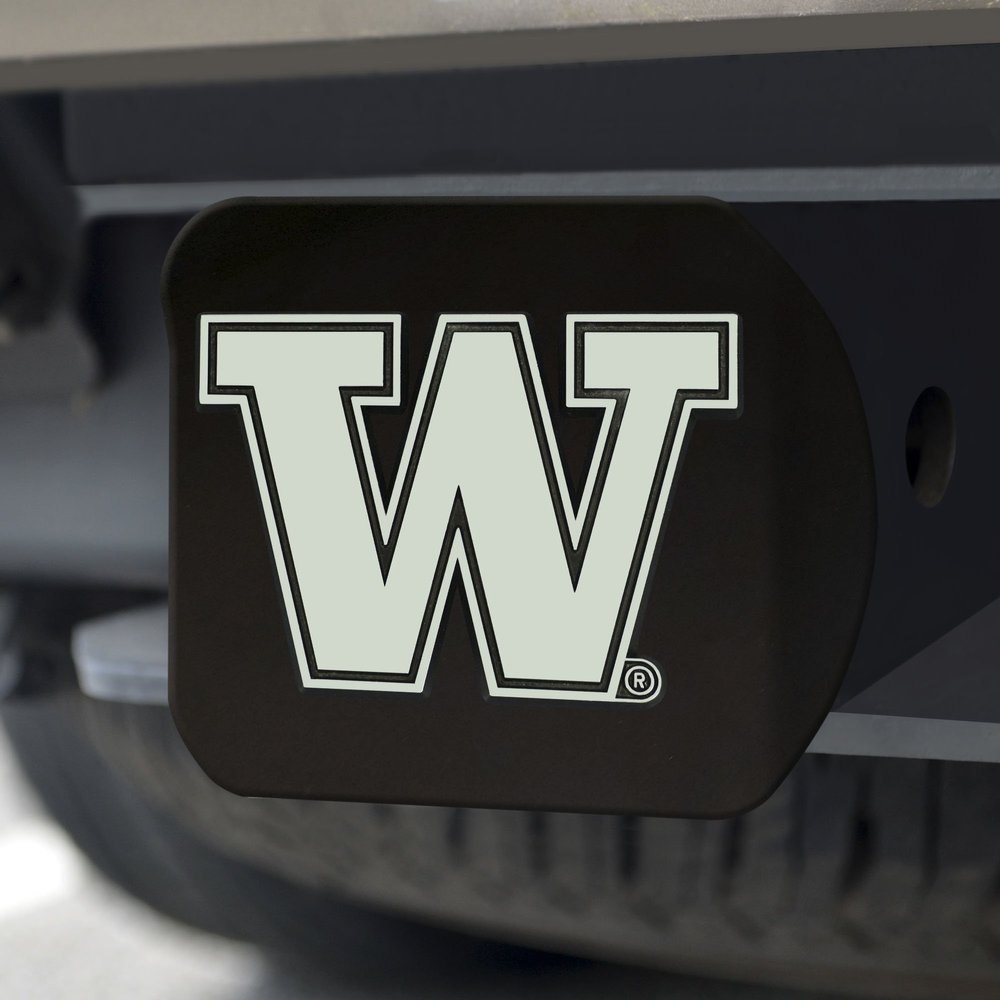 FANMATS 22841 Washington Huskies Black Metal Hitch Cover with Metal Chrome 3D Emblem