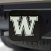 FANMATS 22841 Washington Huskies Black Metal Hitch Cover with Metal Chrome 3D Emblem view 1