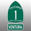 (2 Pcs) PCH Highway 1 Sign and VENTURA Sticker Decal (california rv beach route) Size: 4.5 x 5 inch c view 1