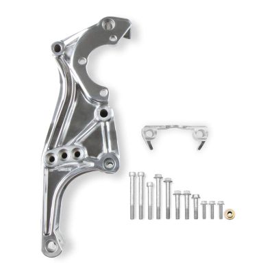 Holley 20-155P Low LS Accessory Drive Bracket - Driver's Side P/S & Alt Bracket Polished