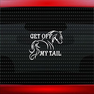 Noizy Graphics Get Off My Tail #3 Horse Cowboy Cowgirl Up Family Funny Cute Car Sticker Truck Window Vinyl Decal Color: RED