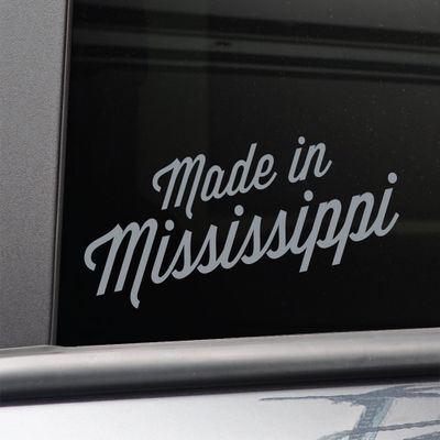 Nashville Decals Made in Mississippi Vinyl Decal Laptop Car Truck Bumper Window Sticker, 7.5" x 3.5", Charcoal