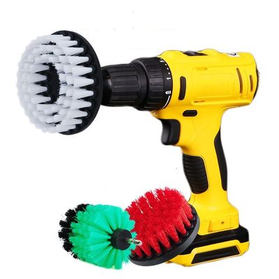 DUOSHIDA Drill Brush Soft Medium Stiff Bristle Powered Scrub Attachments Cleaning Kit for Bathroom Shower Grout Carpet Tires Boats Ceramic Marble Wheels Glass Carpets Upholstery (3''+4''+5'')
