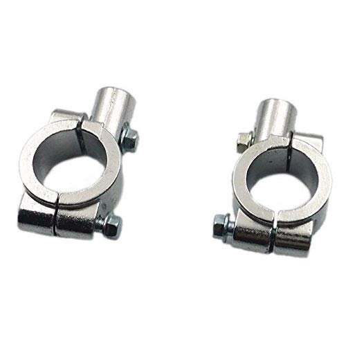 1" 25mm Handlebar M10 10mm Mirror Clamps Mount Adaptor for Harley Honda Kawasaki Suzuki Yamaha Dual Sport Cruiser Chopper Dirt Bike Cruiser ATV Off-Road Custom (Silver)