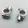 1" 25mm Handlebar M10 10mm Mirror Clamps Mount Adaptor for Harley Honda Kawasaki Suzuki Yamaha Dual Sport Cruiser Chopper Dirt Bike Cruiser ATV Off-Road Custom (Silver) view 2