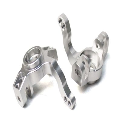 Racers Edge 1860S 1/10 Yeti Aluminum Front Steering Knuckles (Pair) -Silver