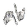Racers Edge 1860S 1/10 Yeti Aluminum Front Steering Knuckles (Pair) -Silver view 1