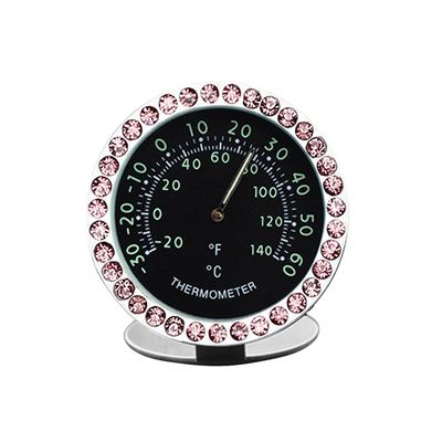 idain Car Dashboard Thermometer - Mini Vehicle Thermometer Decoration Air Vent Cilp (Pink)