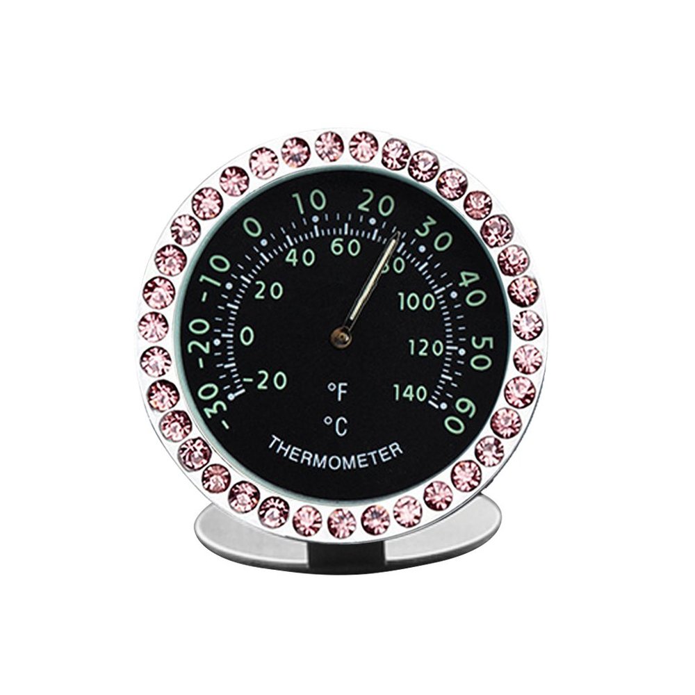 idain Car Dashboard Thermometer - Mini Vehicle Thermometer Decoration Air Vent Cilp (Pink)