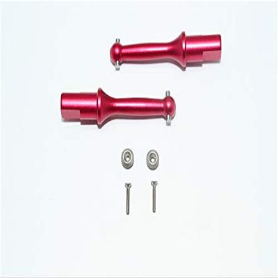 GPM For Tamiya T3-01 Dancing Rider Trike Upgrade Parts Aluminum Rear Wheel Shaft - 1Pr Set Red