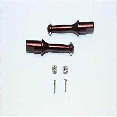 GPM For Tamiya T3-01 Dancing Rider Trike Upgrade Parts Aluminum Rear Wheel Shaft - 1Pr Set Brown