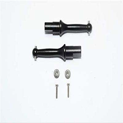 GPM For Tamiya T3-01 Dancing Rider Trike Upgrade Parts Aluminum Rear Wheel Shaft - 1Pr Set Black