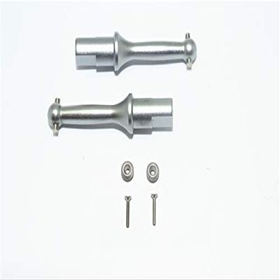 GPM For Tamiya T3-01 Dancing Rider Trike Upgrade Parts Aluminum Rear Wheel Shaft - 1Pr Set Gray Silver