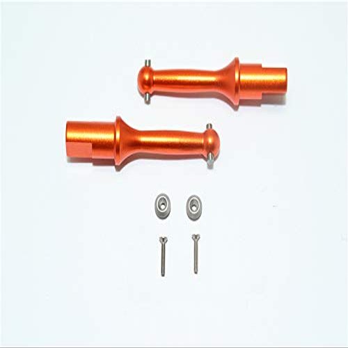 GPM For Tamiya T3-01 Dancing Rider Trike Upgrade Parts Aluminum Rear Wheel Shaft - 1Pr Set Orange