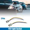 uxcell 2pcs 3 Wire 1157 LED Brake Stop Light Bulb Car Extension Socket Holder Wire Harness Connector Adapter Universal Replacement view 2