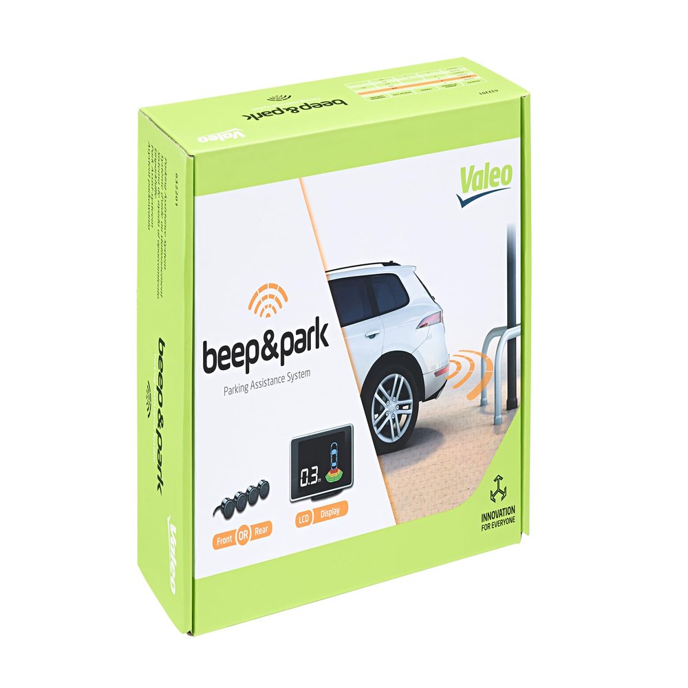 VALEO Beep and Park Parking Assistance Kit with 4 Sensors and LCD Display - Front or Rear Munting 632201