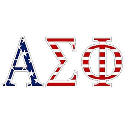 Alpha Sigma Phi American Flag Greek Letter Sticker - 2.5" Tall