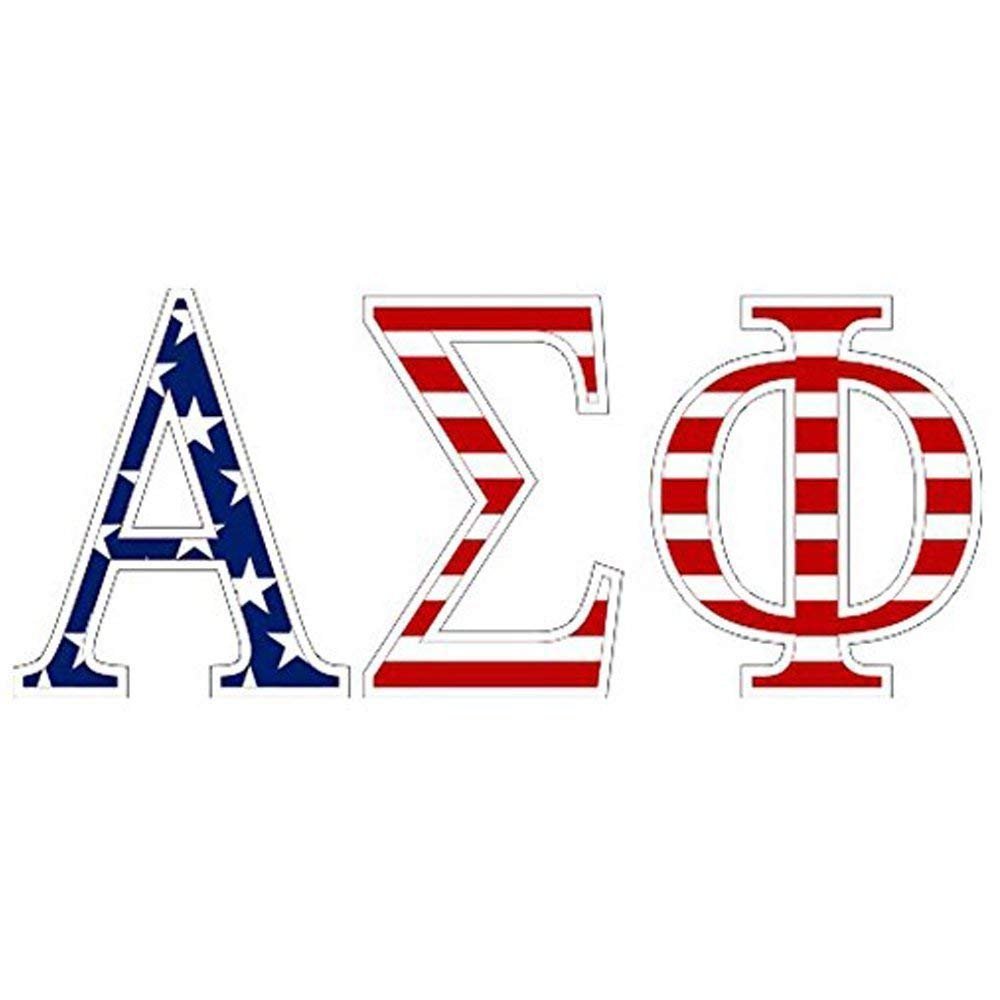 Alpha Sigma Phi American Flag Greek Letter Sticker - 2.5" Tall