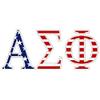 Alpha Sigma Phi American Flag Greek Letter Sticker - 2.5" Tall view 1