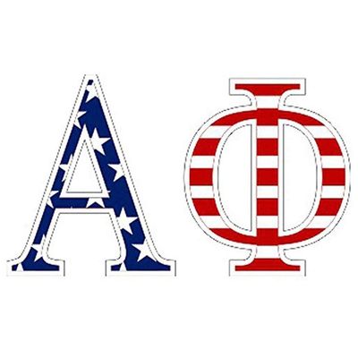 Alpha Phi American Flag Greek Letter Sticker - 2.5" Tall